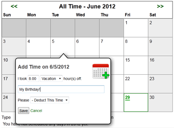 Image of Sample Calendar